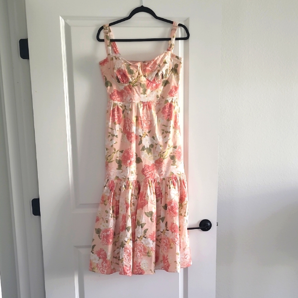 Floral Pink and Cream Dress